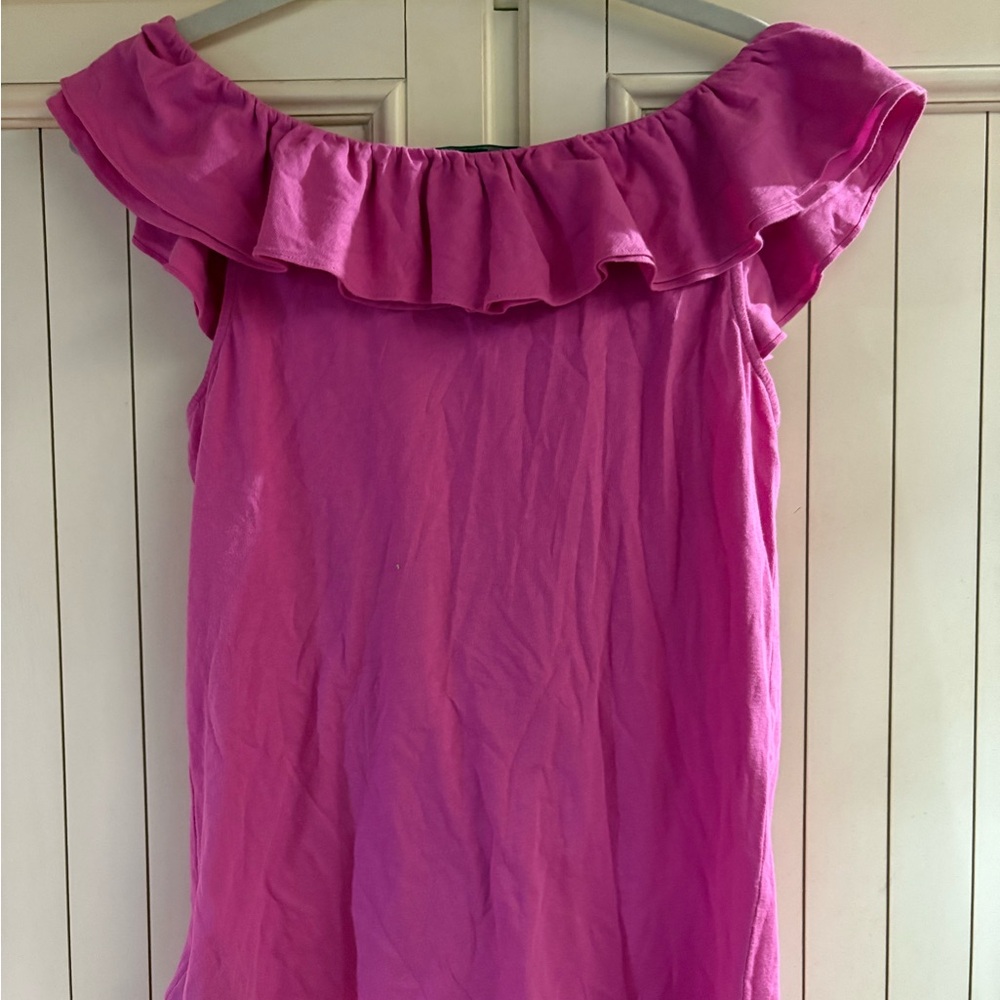 Guess Pink Ruffle Women's Top - Picture 2 of 3